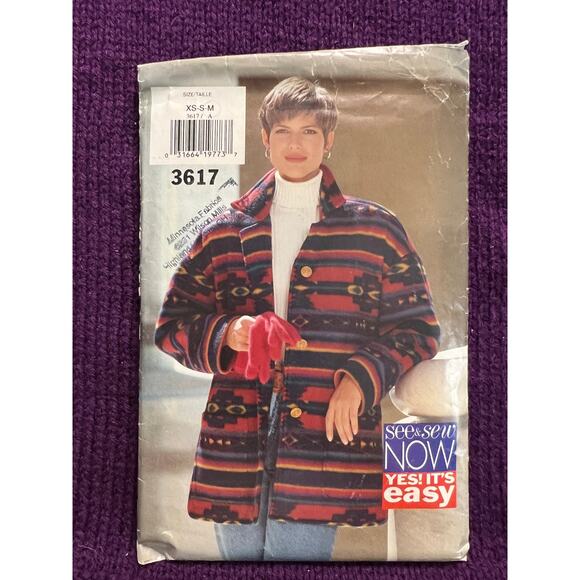 Butterick Other - Butterick Pattern 3617 shacket boxy jacket size xs s m
